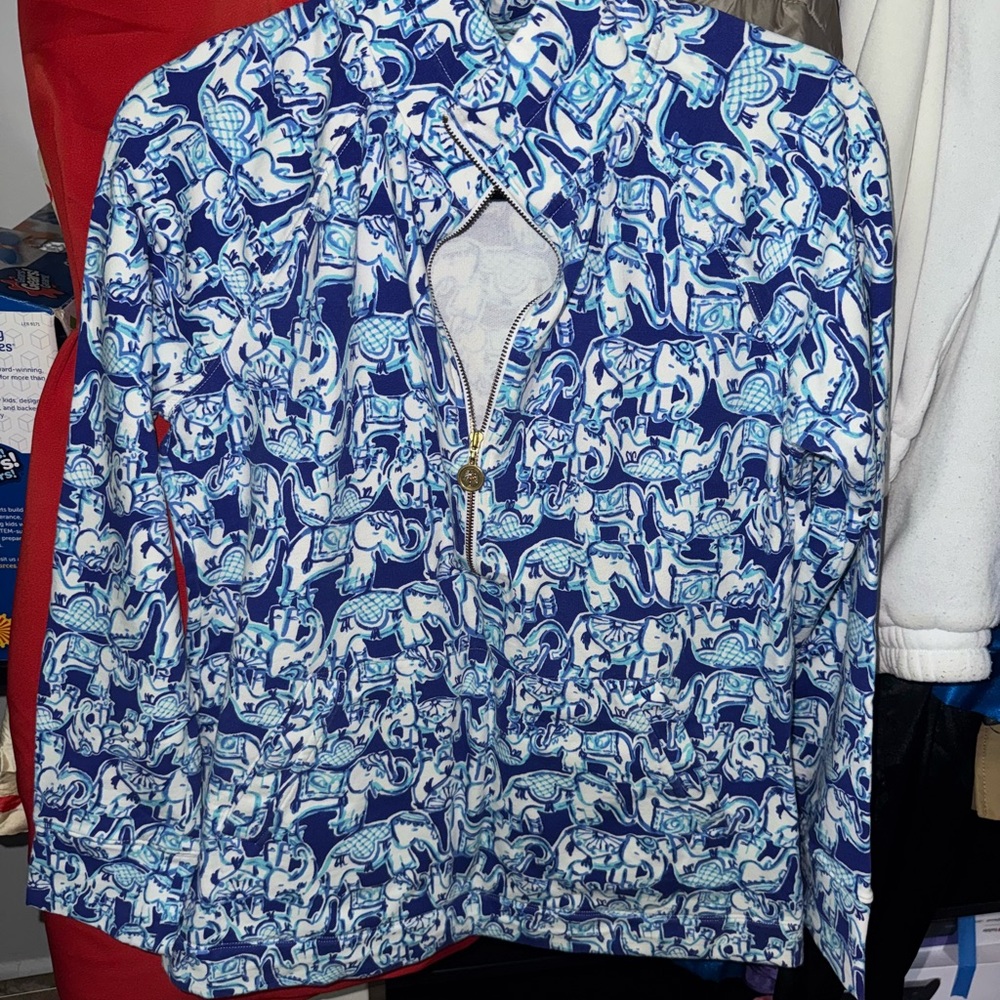 Lilly Pulitzer Blue and White Patterned Jacket